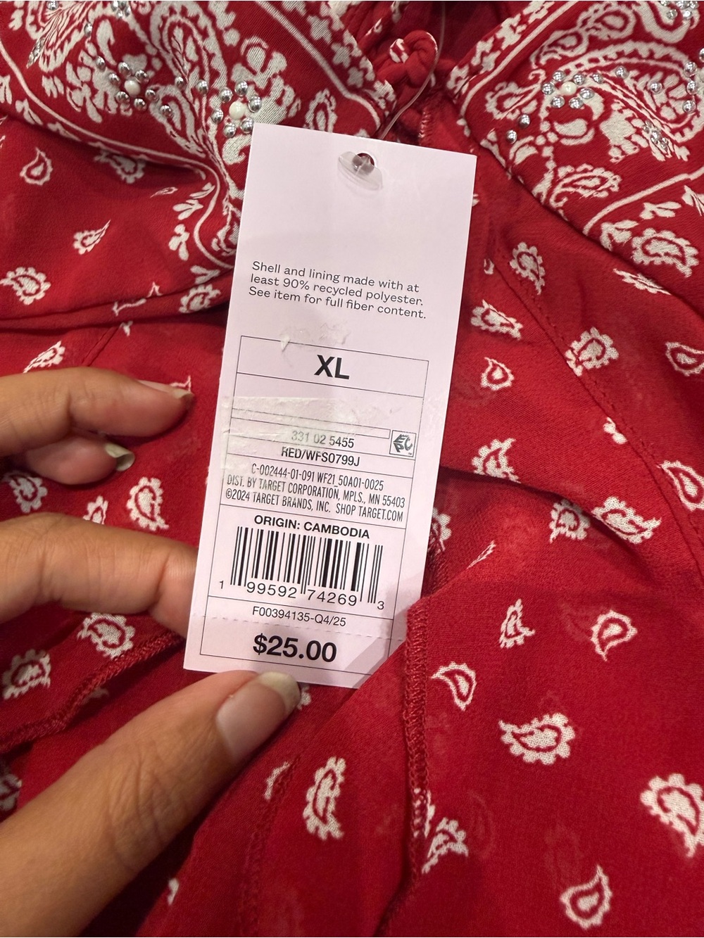 Set! Women's Flyaway Bandana Tank Top & Skirt- Wild Fable Red Paisley XL NWT - Picture 13 of 16